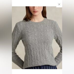 ❤️Polo Ralph Lauren Gray Cable Knit Cashmere Sweater